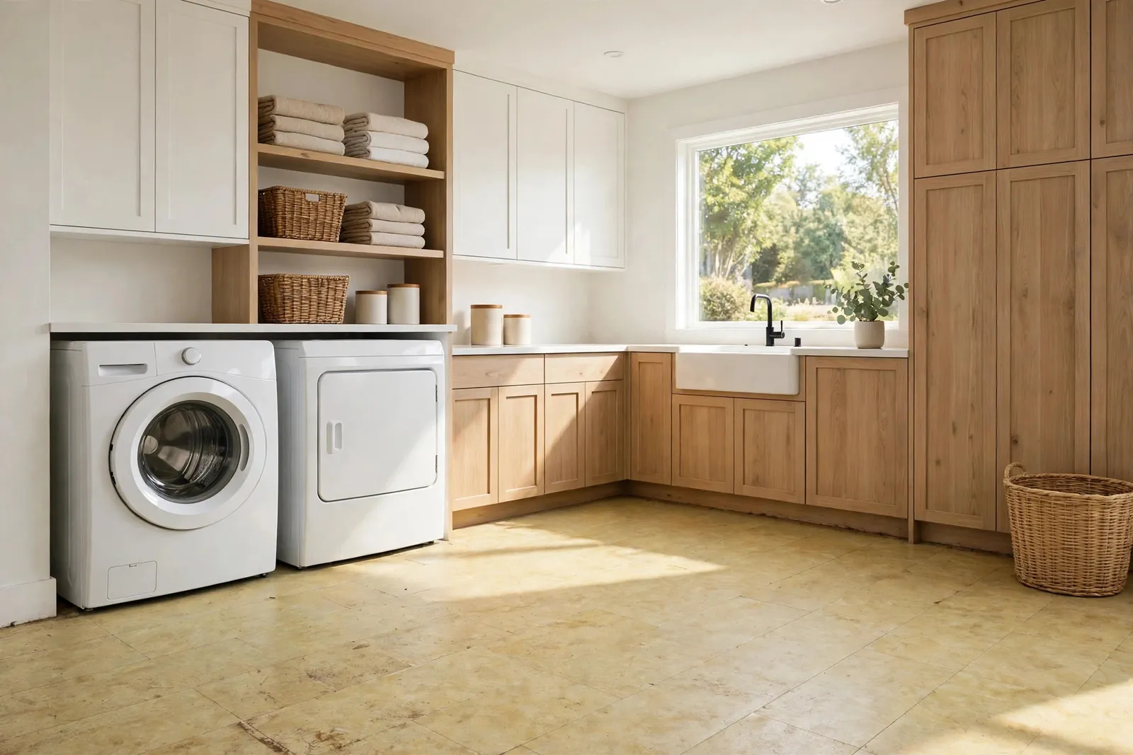Before photo,  Laundry Room Off a Carrington Kitchen, by Waldorf Luxury Vinyl Plank Company