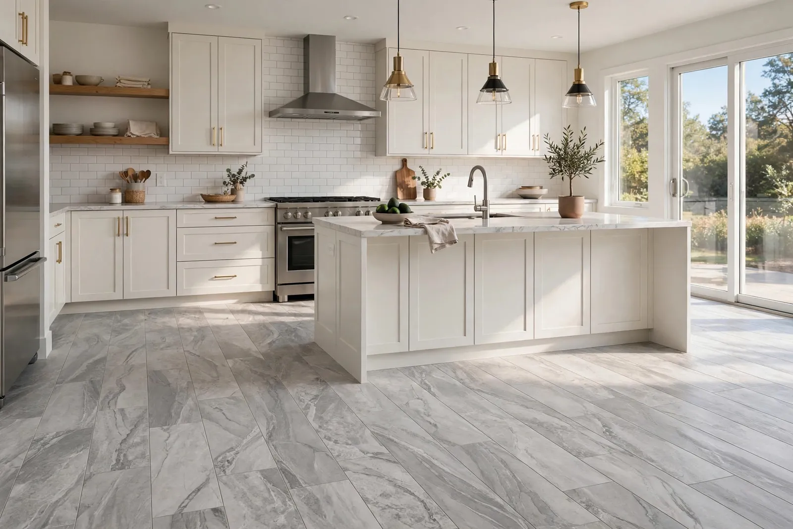 After photo, Stone Look Vinyl Tile in Sheffield, by Waldorf Luxury Vinyl Plank Company