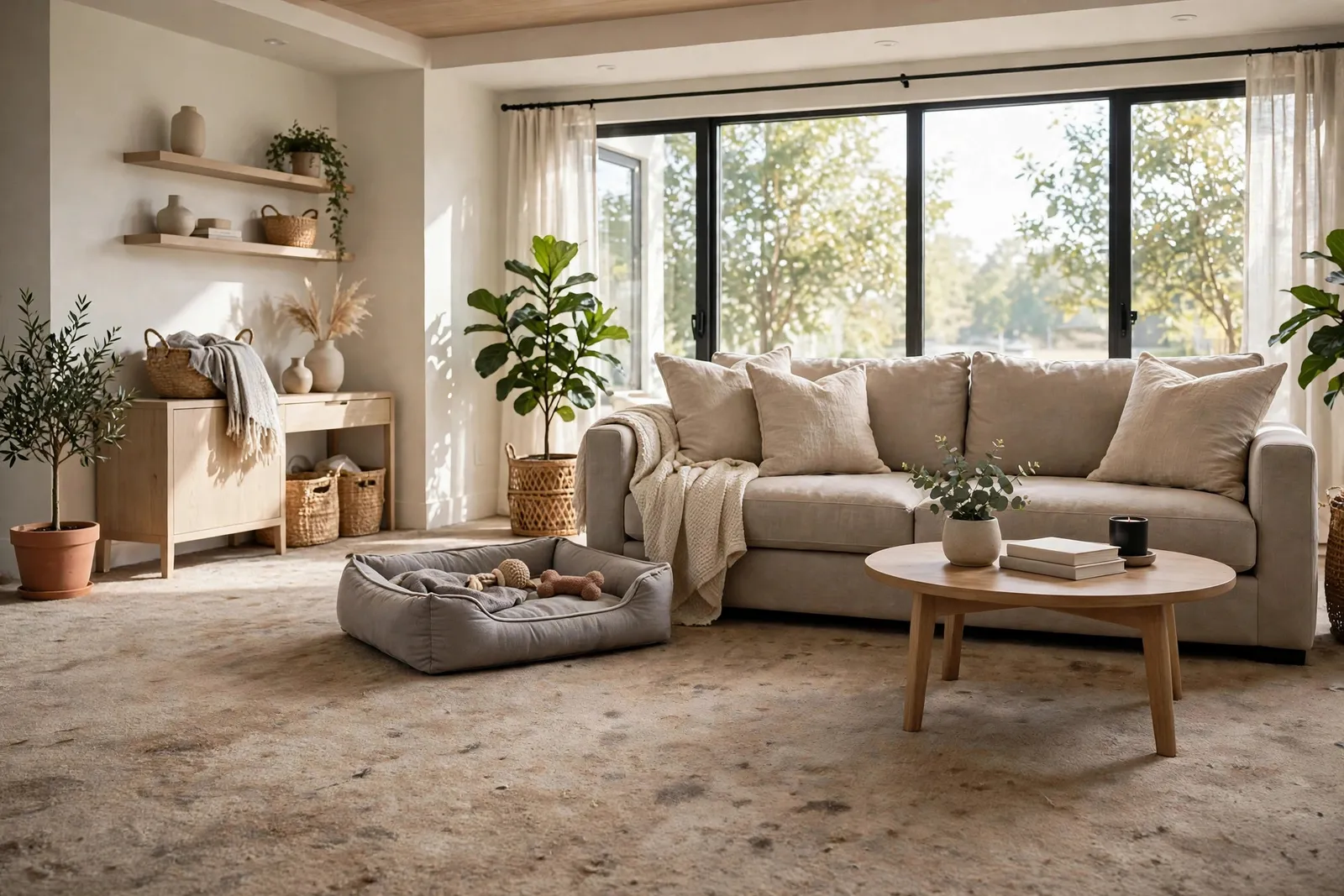 Before photo,  A Main Level That Can Handle Two Big Dogs, by Waldorf Luxury Vinyl Plank Company